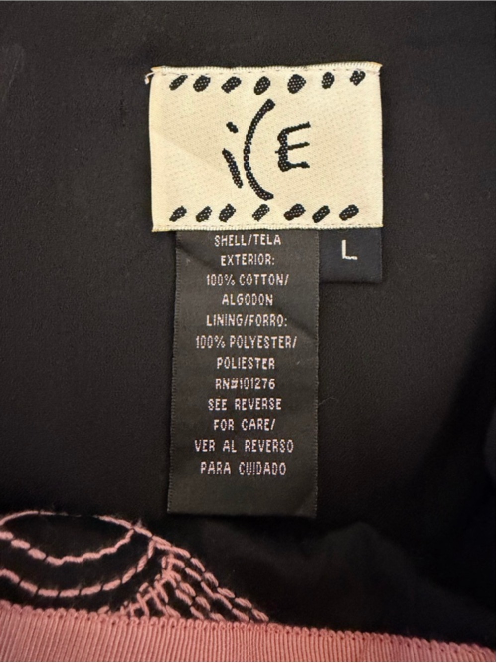 iCe Black Pink Fan Embroidered Scalloped Mini Skirt Y2K Boho Coquette Small - Picture 5 of 6
